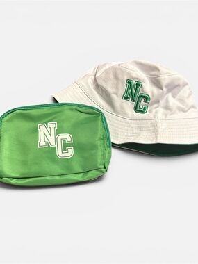 Nick Carter Tour Merch-Green & White Reversible Bucket Hat and Crossbody Bag Set